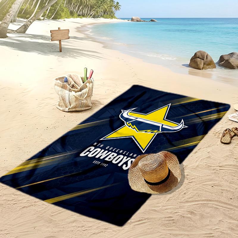 North Queensland Cowboys Print Beach Towel Soft Portable Quick?dry Towel For Pool Summer Vacation Outdoor Sport