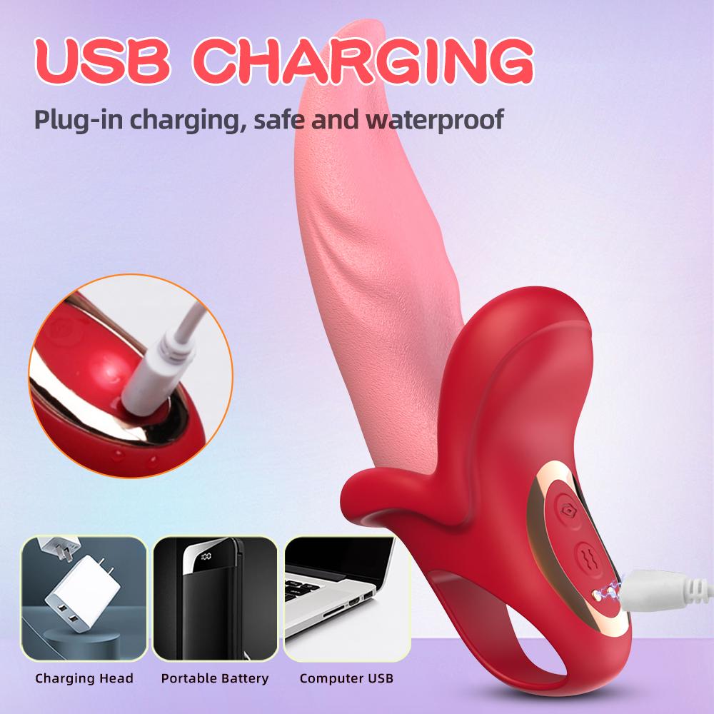 Tongue Vibrator Clitoral Tongue Licking Sexy Adult G-Spot Stimulator Vagina Massager Vibrator Tongue Licking Swing Vibrator Female Adult Sex Toy