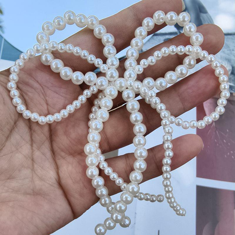 Elegant Pearl Bowknot Charm For Jewelry Making Diys Keychain Necklace Earrings Crafts Shoe Buckle Ornament Accessories
