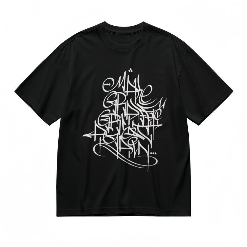 Women's Comfy Breathable Classic T-Shirt Artistic Handwriting Graphic Tee