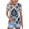 Women's Fashion Casual Lapel Short Sleeve Print Shirt Women's Button Up Tops