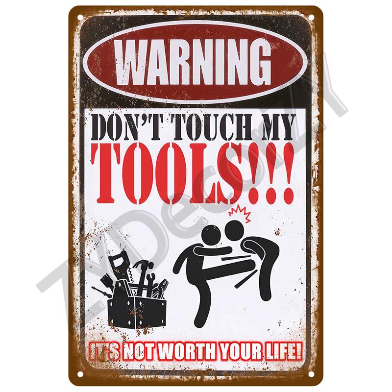Plaque Tin Sign Plate Home Wall Decor For Bar Club Man Cave Art Warning Metal Sign Vintage Danger Beware Painting Poster Gift