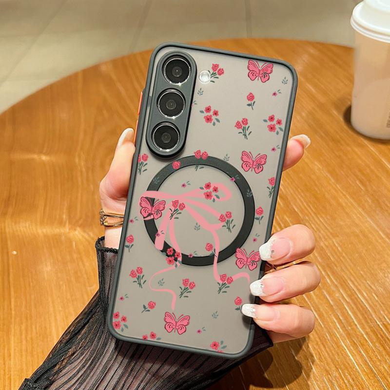 Colorful Bowknots Pattern Case For Samsung Galaxy S26 Ultra S25 S24 Plus S23 S22 S21 FE Magnetic For Magsafe Matte Cover