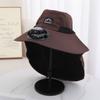 Wide Brim Fisherman Caps with Solar Powered Fan Panama Cap Fashion Bucket Hat  Outdoor
