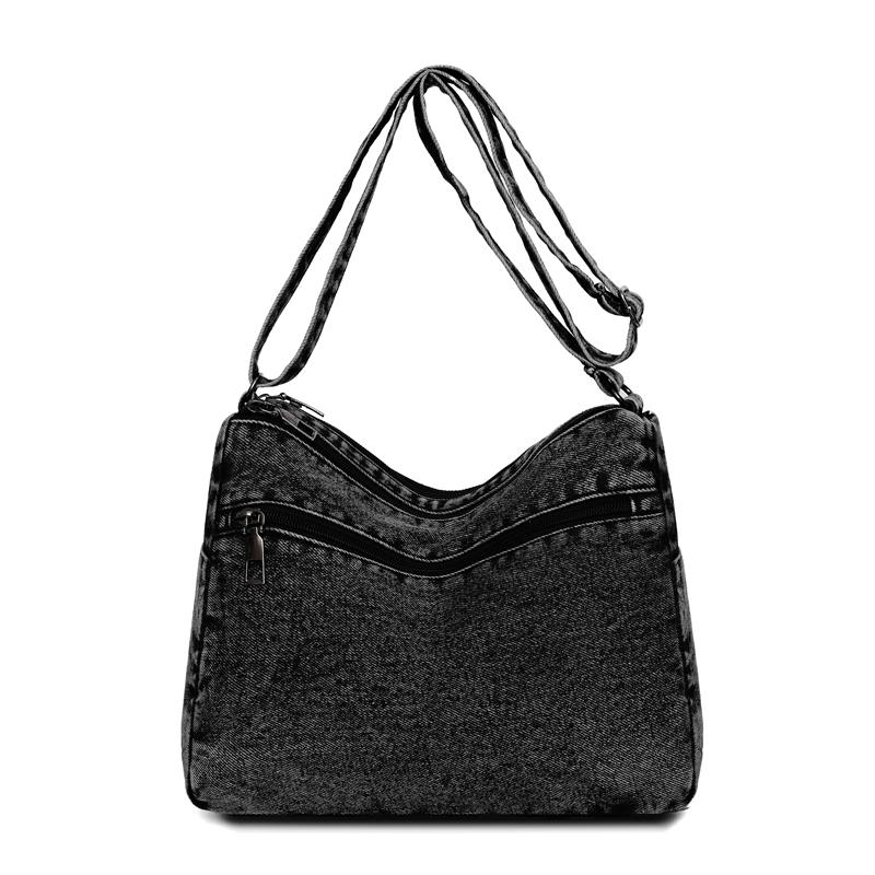 Denim Multi-Layer Small Square Bag Women's Shoulder Crossbody Bag