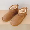 Classic Winter Women Ultra Mini Snow Boots Genuine Cowhide Leather Fur Slippers 2026 New Design Men Short Boot Flat Cotton Shoes