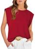 Women's Round Neck Sleeveless Cap Shoulder Loose Fit Elegant Commute Tank Top Solid Color Casual Tee
