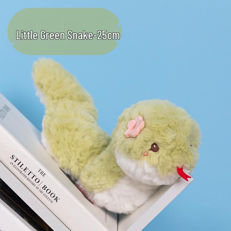 

Стиль интернет-знаменитости Милая плюшевая игрушка-змея - Маленький зеленый и Маленький белый талисман зодиака As Shown