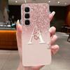 Phone Case For Infinix Hot 70 Jelly Clear TPU Anti-scratch Soft Casing Fashion A to Z Lucky Letter Flower Pattern Couple Shell