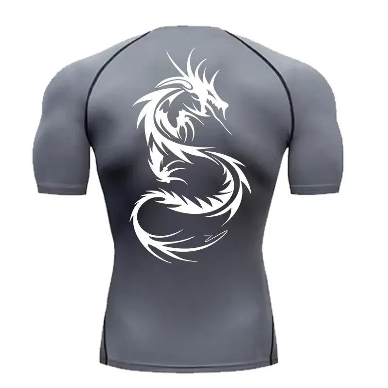 Men's Trendy Graphic-Print Compression Shirt – Summer Quick-Dry Athletic T-Shirt for Gym Workouts and Running RL811
