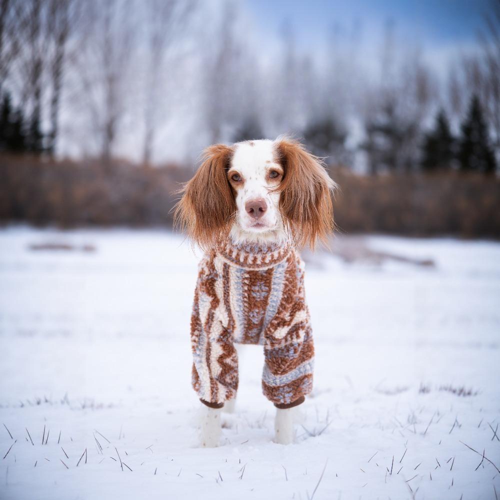 Classic Knit Turtleneck Cold Weather Dog Sweaters, Soft Plaid Pullover Knitwear Stretchy Pet Winter Warm Clothes(Rhombus)