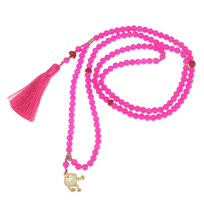 Fresh Ancient-Style Peace Buckle Necklace,New Tassel Beaded Long Crossbody Chain,Retro Jewelry For Women, Daily Accessory