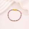  Titanium Steel European and American Light Luxury Style Straight Couple  Versatile Temperament Advanced Sense Color Zircon 