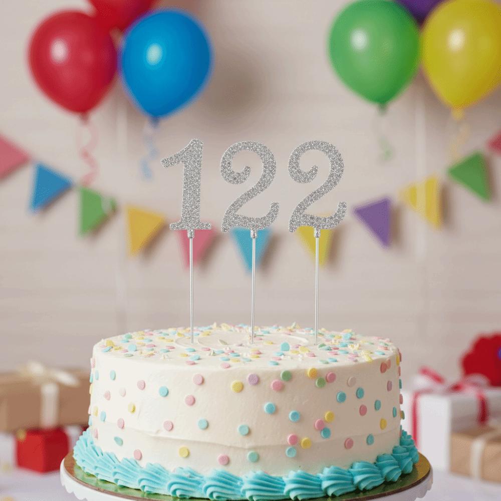 Glitter Cake Plugin Set Shining Birthday Candle Holder Fashion Number Cake Topper  Birthday Parties