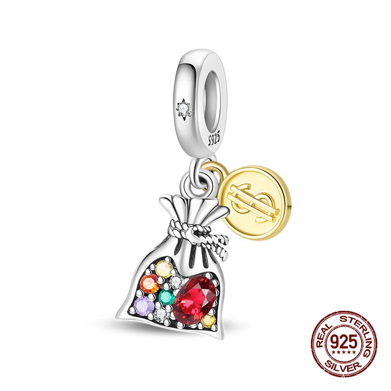 100% Copper Strawberry Lipstick Ladybird China Red Charms Beads Fitoriginal Bracelets For Women Diy Jewellery