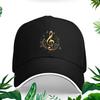 Golden Treble Clef Music Lover Baseball Cap Adjustable Sun Hat Breathable Casual Unisex Adult Cap