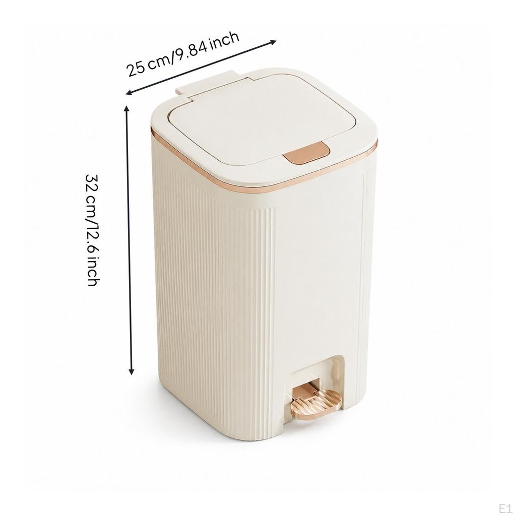 Trash Can with Foot Pedal Odor-Controlling Step Hands Bin for