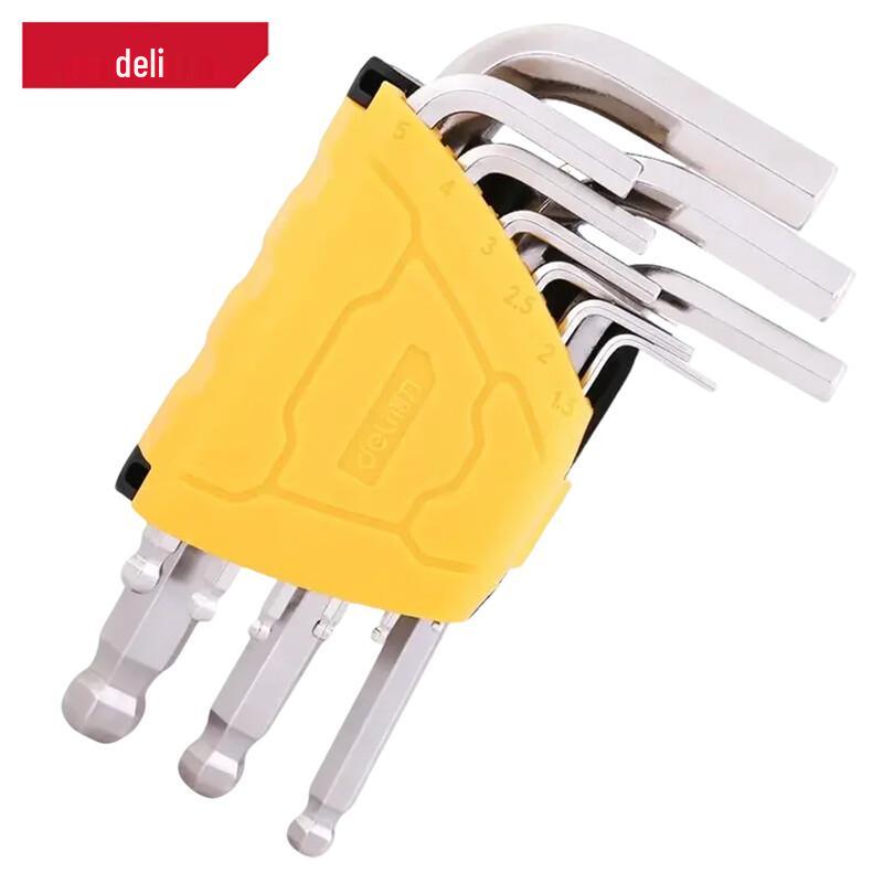 Deli DL230109 9-Piece Ball End L-Shape Hex Key Wrench Set