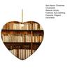 Heart Shaped Christmas Ornament Acrylic Bookshelf Xmas Tree Hanging Decorations 2D Flat Printed Book Gifts for Book Lovers