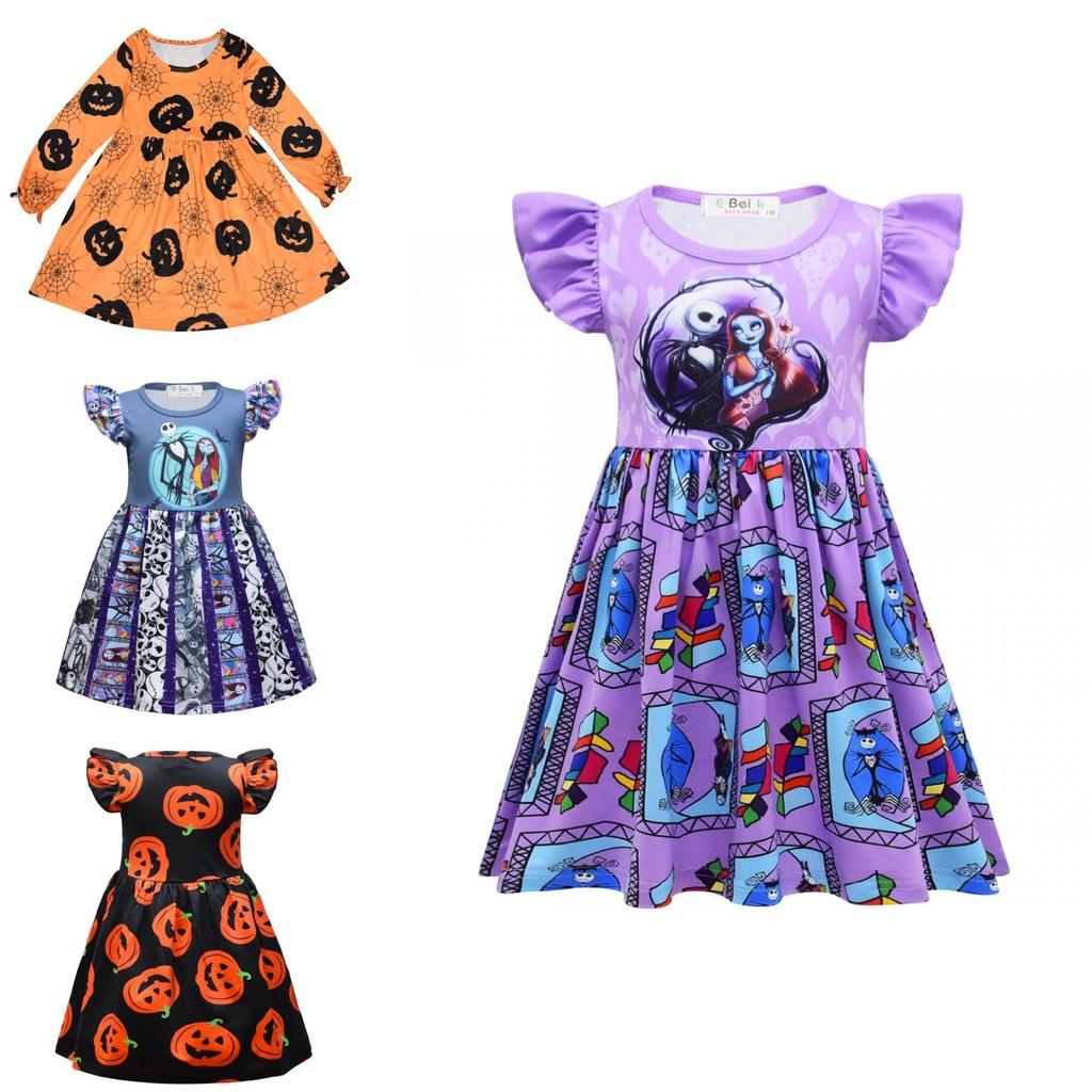 Girls Princess The Nightmare Before Christmas Dress Halloween Cosplay Skirt