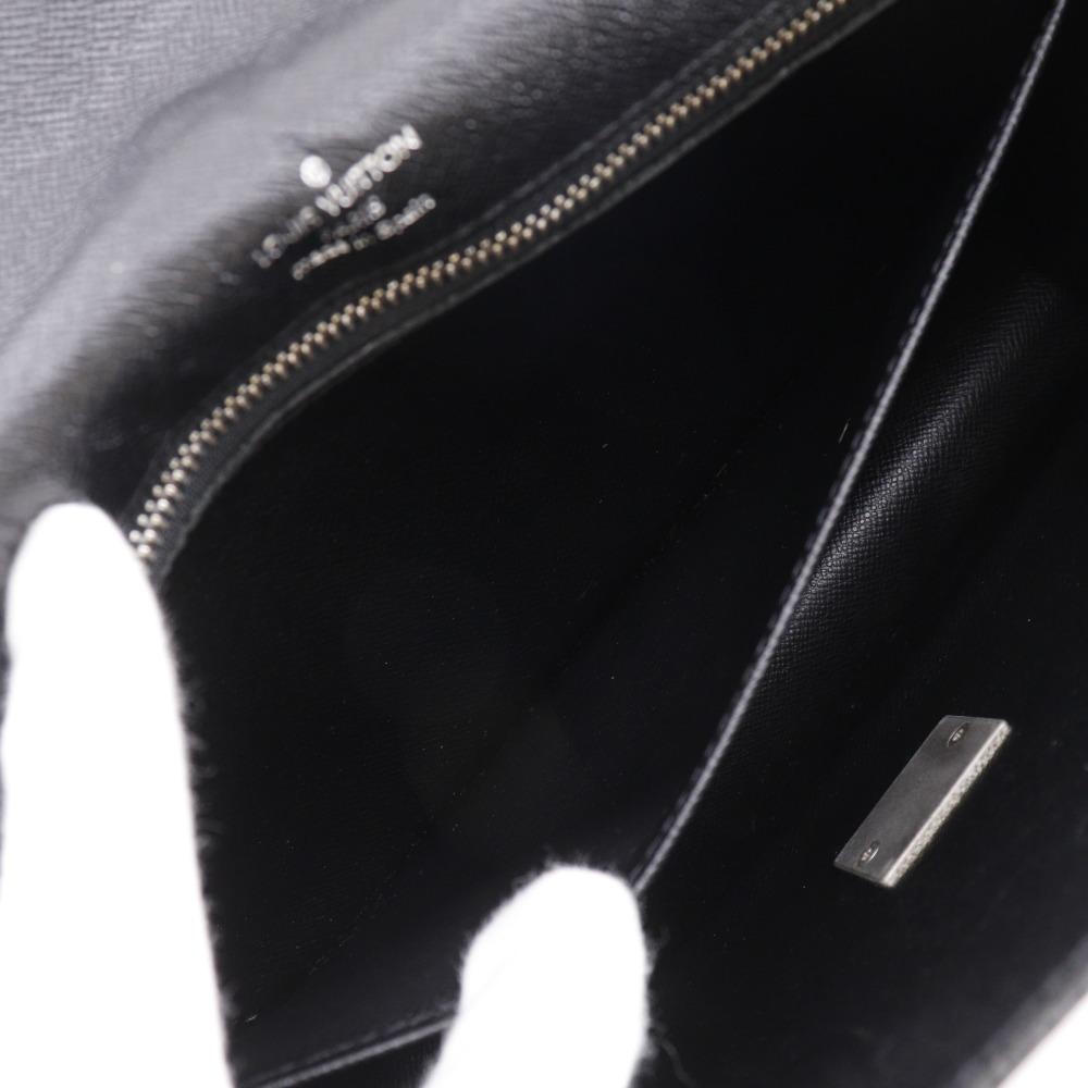 LOUIS VUITTON Selenga Business Bag M30782 Aldoise black Taiga mens Used