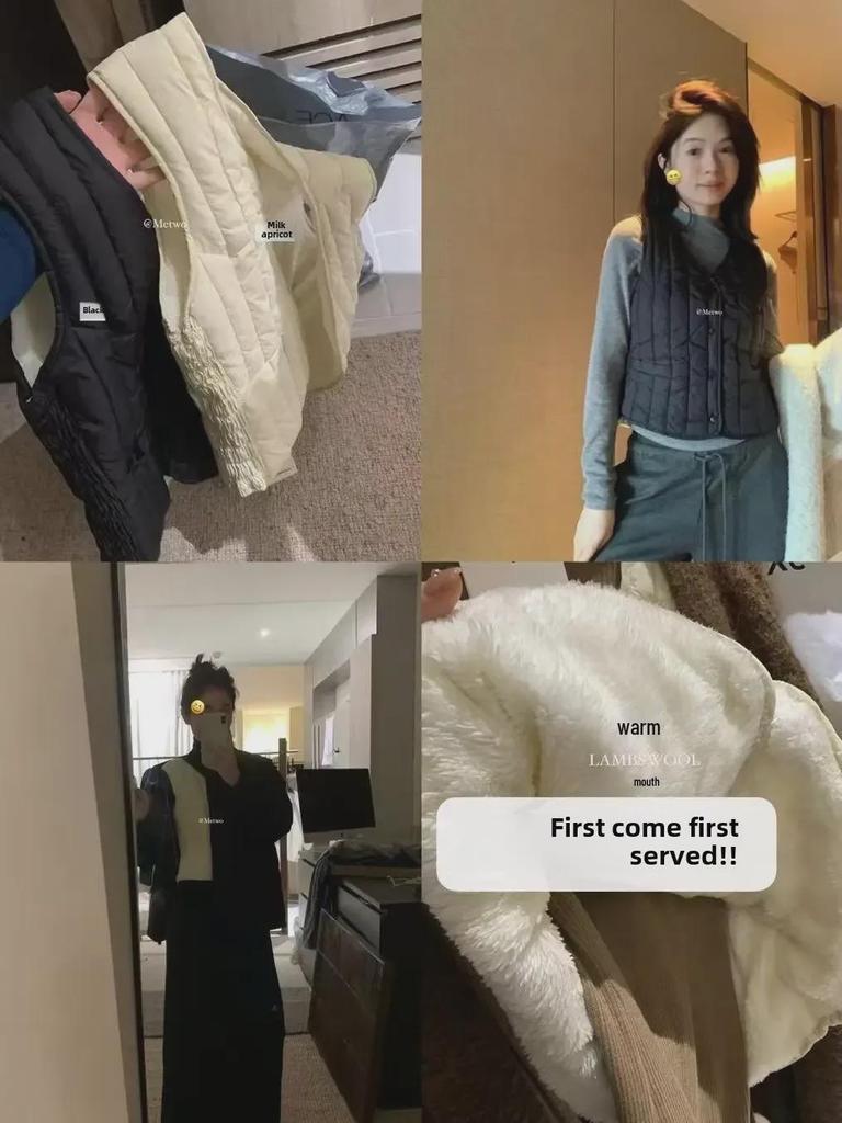 METWO Damen Winddichte Schlankmachende Fleeceweste für Herbst und Winter