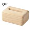 Natural Wood Grain Box Solid Tissue Box, Rectangular Wooden Dispenser, Flip Top Compact Napkin Holder for Hotel Lid Case Living Room Bedroom And Small