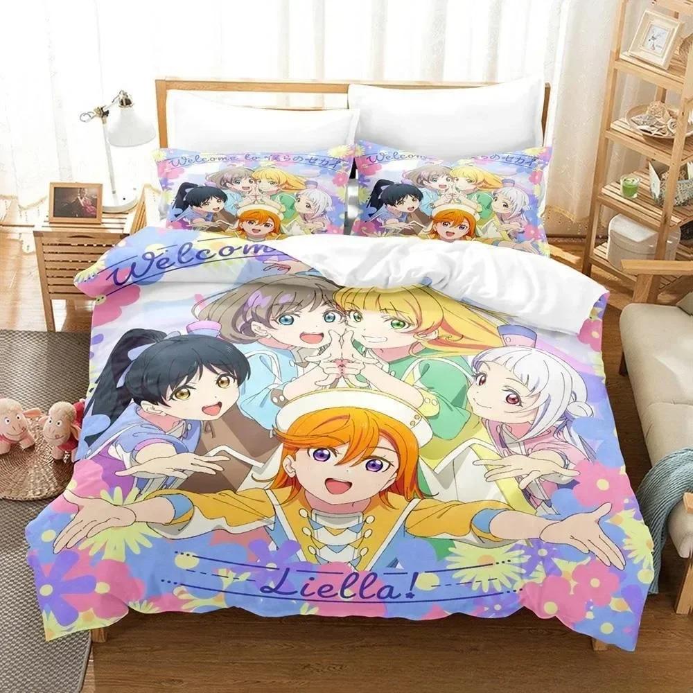 3D Printed Anime Kawaii Girs Love Live! Bedding Set Single Twin Full Queen King Size Bed Set Adult Kid Bedroom Duvetcover Sets