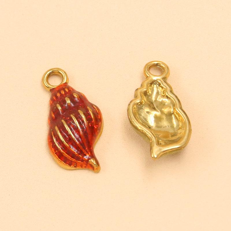 Ocean-Themed Stainless Steel Seashell Conch Pendant Jewelry Accessories