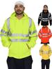 Men's Reflective Hoodie Jacket with Zipper and Velvet for Sanitation Workers