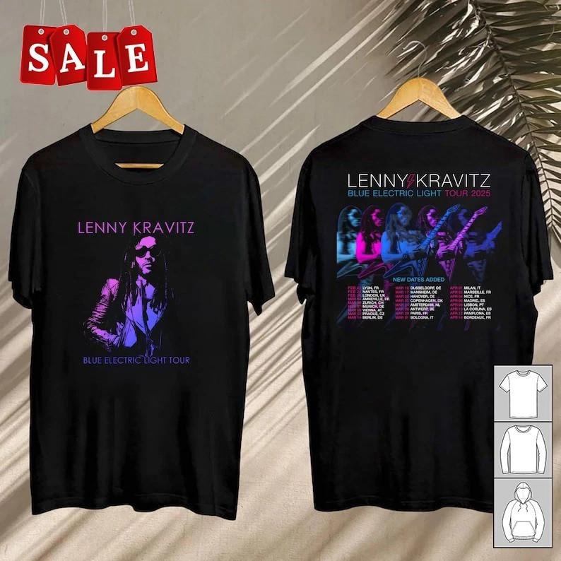 Горячая синяя электрическая хлопковая футболка Lenny Kravitz S-5XL NZ251 БЕСПЛАТНАЯ ДОСТАВКА XXXXL