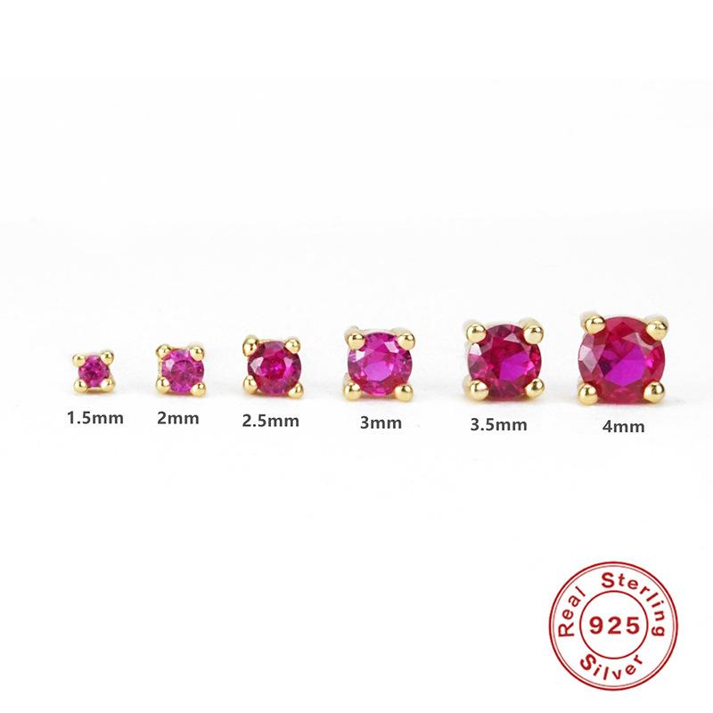S925 Sterling Silver Classic Simple Diamond Stud Earrings Fashionable Personalized Style Earrings 6 Sets Of Accessories