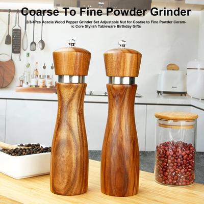 Wood Salt And Pepper Shaker Adjustable Simple Operation Fragrant Spice Mill Nut Adjustable Grinder Birthday Gifts