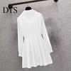 Tunic Shirt Lapel V Neck Long Sleeves Irregular Hem Plus Size Women Waist Tight Adjustable Belt Pullover Top Female Clothing