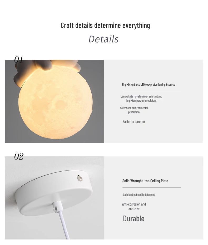 French Cream Little Lamb Chandelier - Creative Romantic Corridor and Bedroom Lighting Fixture.