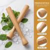 texturePremium Wood Cocktail Muddler Smooth Finish Ice Crusher Masher Non Slip Handle for Bartending Home Parties