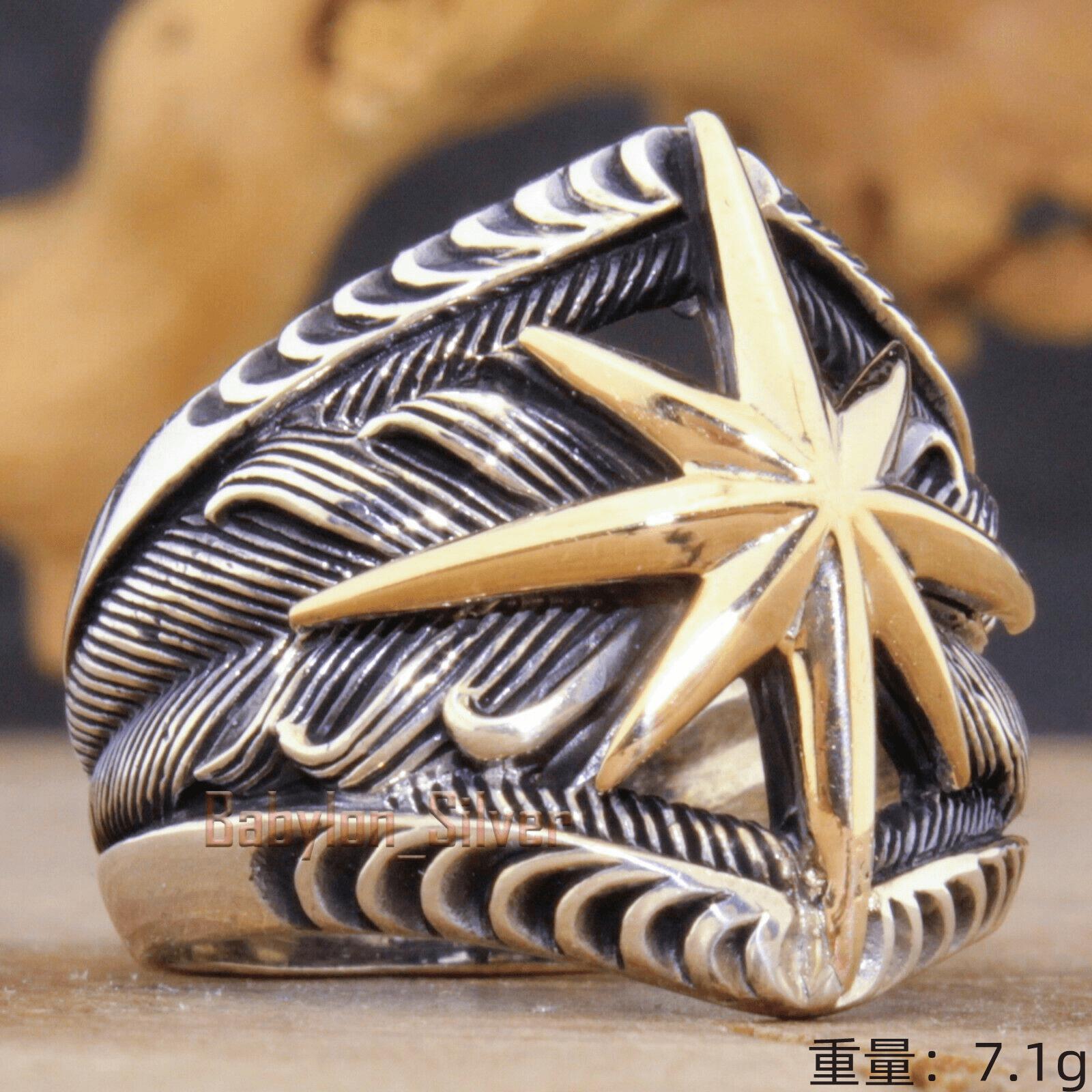 

Viya Personality Engraving Sun Punk Style Men S Ring Retro Old Silver Jewelry no. 13