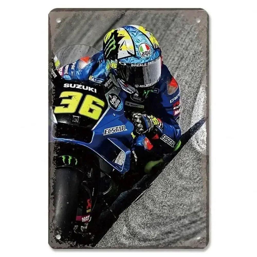 Placca in Latta Vintage Moto, Decorazione Garage Officina Dacha 20x30cm