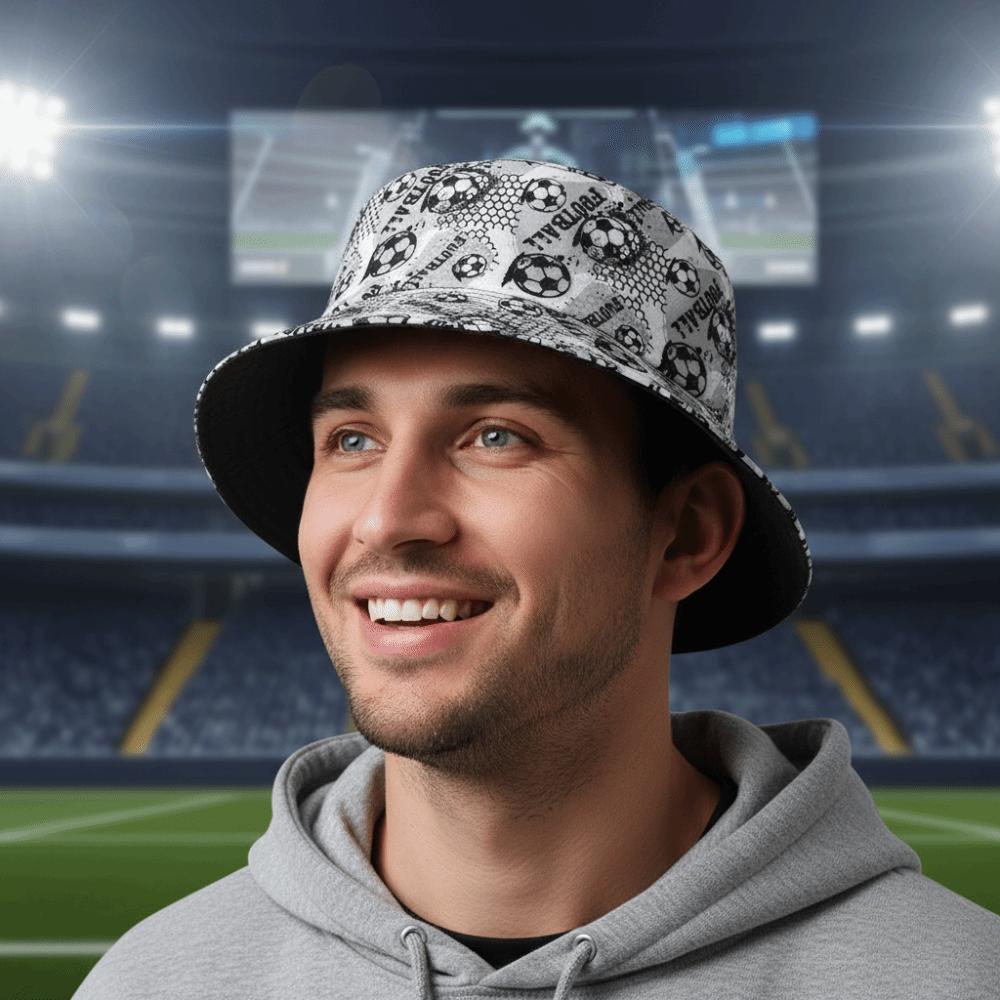 Folding Soccer Pattern Bucket Cap Breathable Football Fisherman Hat Football Events