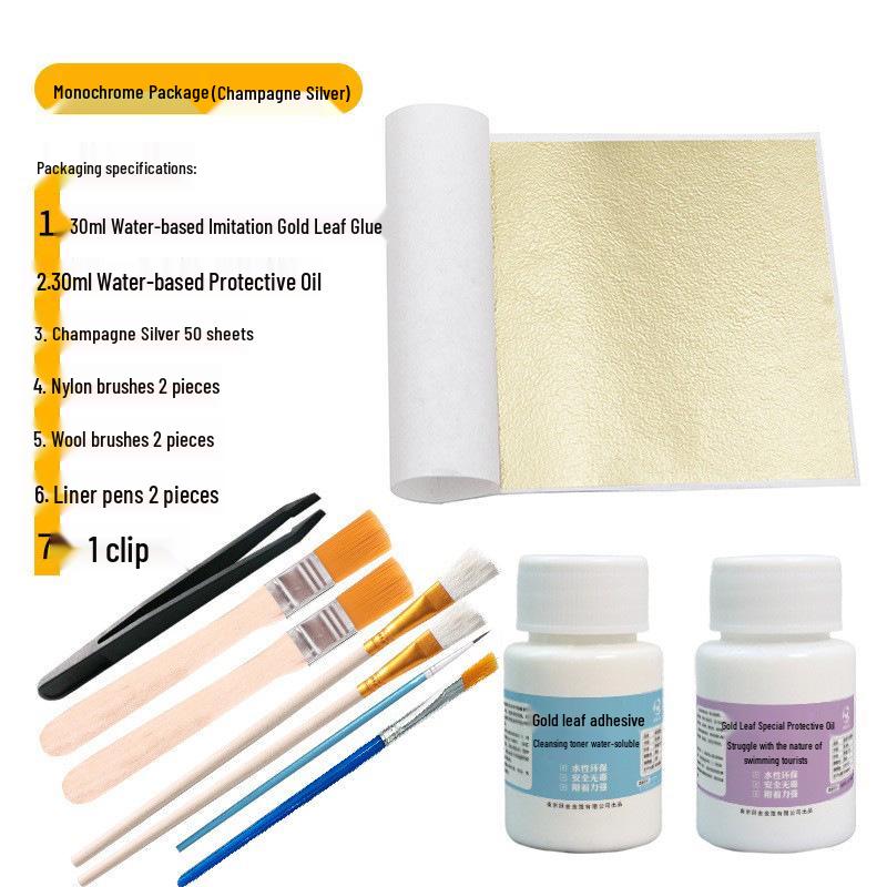 Beginner Gold Leaf DIY Kit: Gilded Foil Tools, Buddha Statue Art, Paper & Glue Set