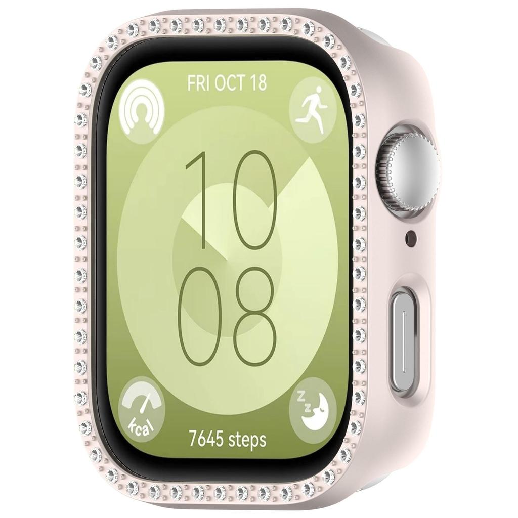 PC Diamond Protective Case Shell Smart Watch Diamond Bumper Accessories Anti-Scratch Screen Protector for Huawei Watch Fit 3.