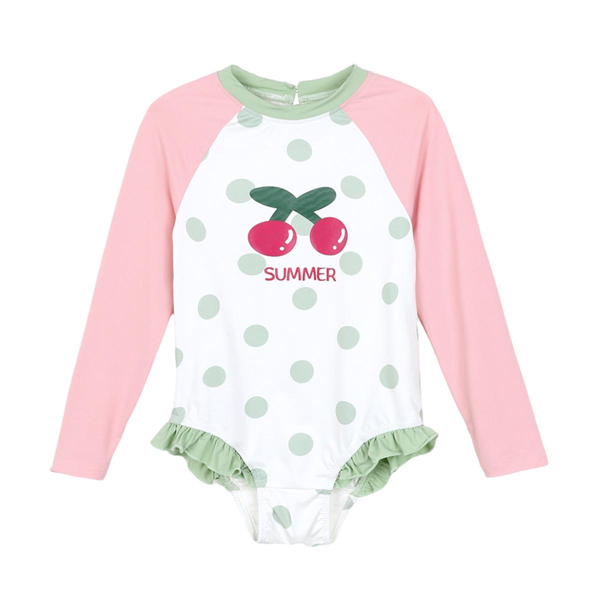 

Girls Quick-Dry Summer Sun Protection One-Piece Swimsuit - Baby & Child Hot Spring Swimwear, Internet Celebrity Style Size 130