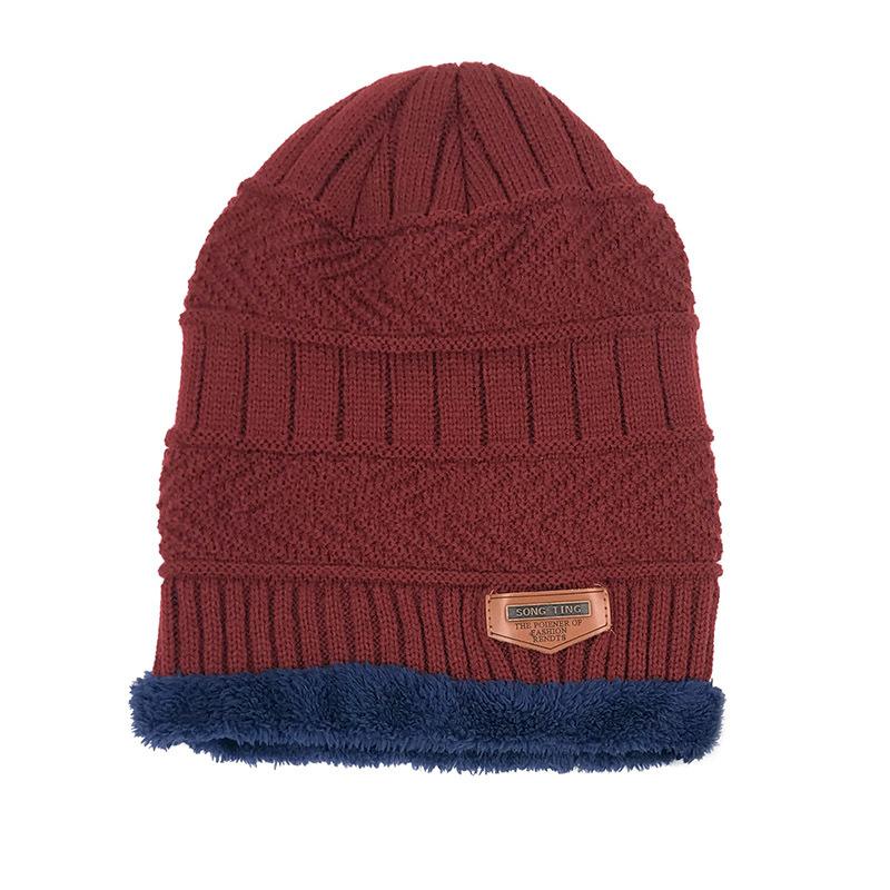Adult Winter Wool Hat, Men'S Velvet Knitted Hat, Women'S Pullover Scarf, Two-Piece Hat Scarf
