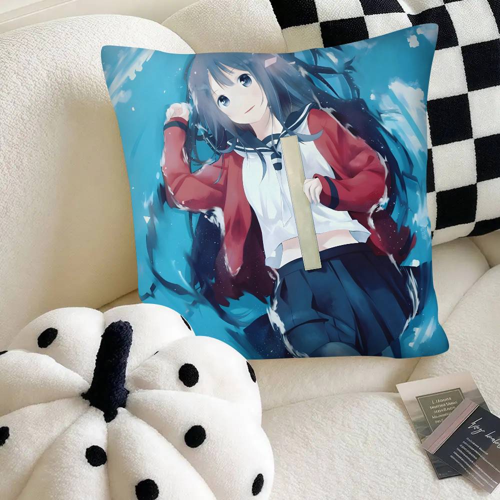 Slice Anime Senryu Girl Pillow Case Fashion Square Pillowcase Bedroom Sofa Room Ins Decoration Leisure