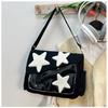 2024 New Star Pattern Canvas Tote Bag Street Fashion Large Capacity Shoulder Crossbody Bag