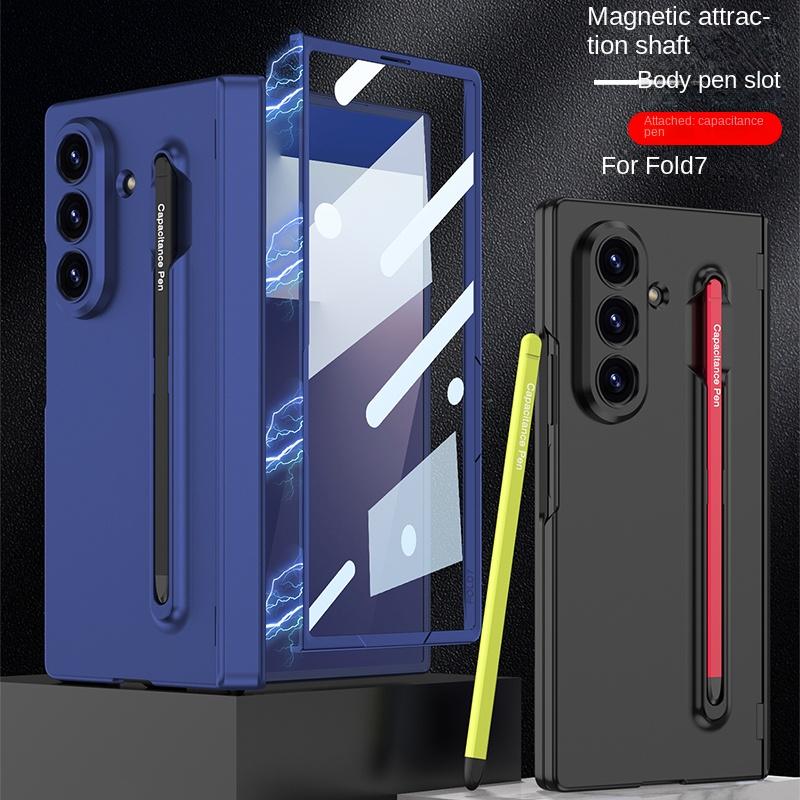 For Samsung Galaxy Z Fold 7 Case Hard Business With Middle Hinge Pen Protective Back Cover Case For Samsung Z Fold7 Phone Shell