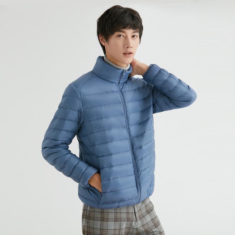 

Мужская легкая пуховая куртка со стойкой, 90% пух, корейский стиль, большой размер XXL