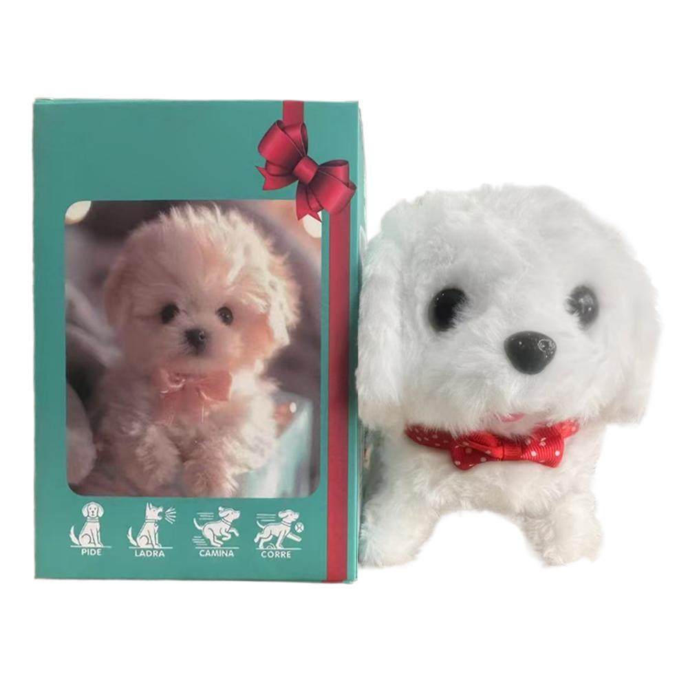 Realistic Plush Simulation Smart Dog Called Walking Plush Toy Can Walking And Call Electric Plush Robot Pet Dog Toddler