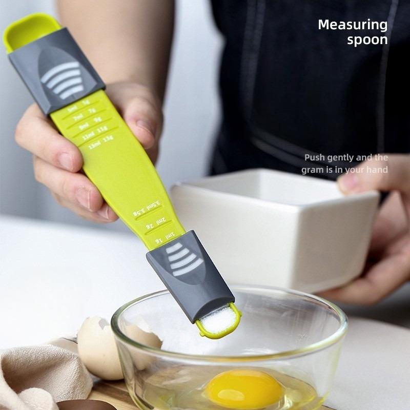 Adjustable Measuring Spoon with Graduations Salt Milk Powder Graduations Spoon Kitchen Dual Head Design Meets Different Needs