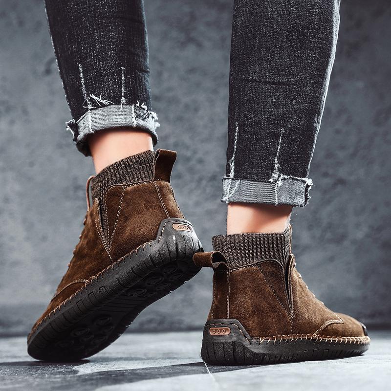 Fashion Men Casual Shoes High Quality Handmade Breathable Outdoor Lace-up Men Shoes Business Formal Leather Walking Shoes Zapatos Hombre